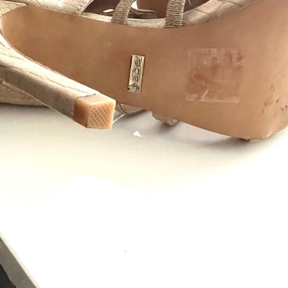 Bebe Vegan Leather Lace up Ankle Cuff Stilettos Sz 9 - Picture 9 of 9